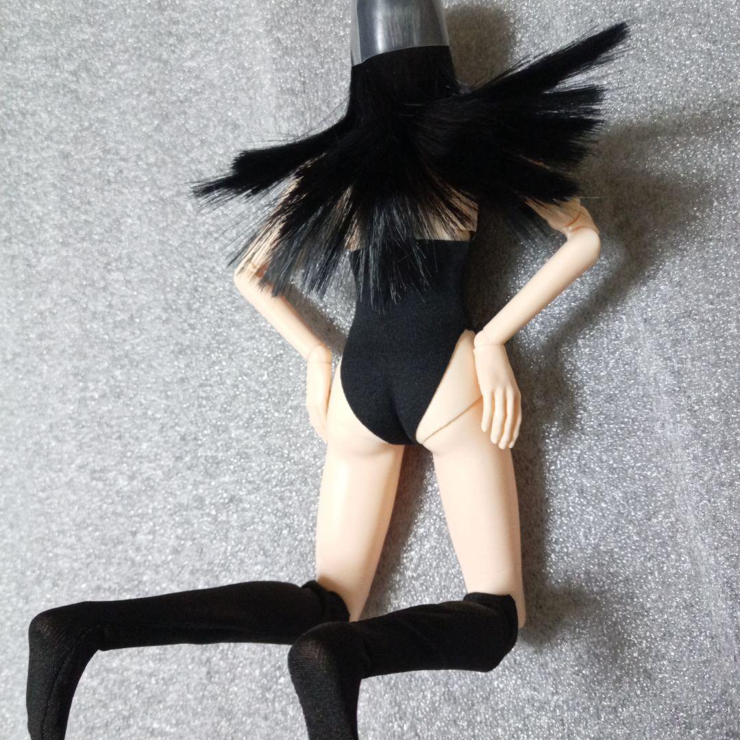1/6 女性 セミシームレス素体 フィギュア ヘッド 黒レオタード セット