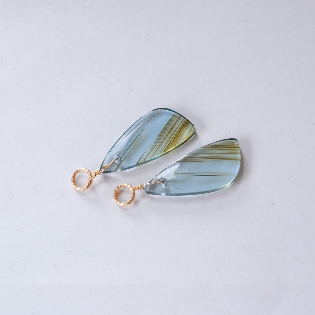 アウトレット！14kgfブルーオブシディアンチャーム