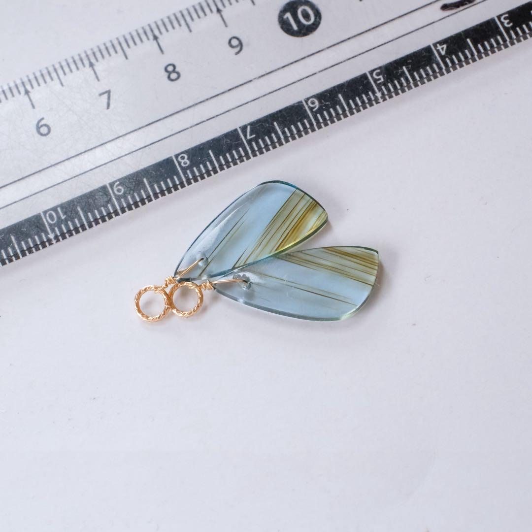 アウトレット！14kgfブルーオブシディアンチャーム