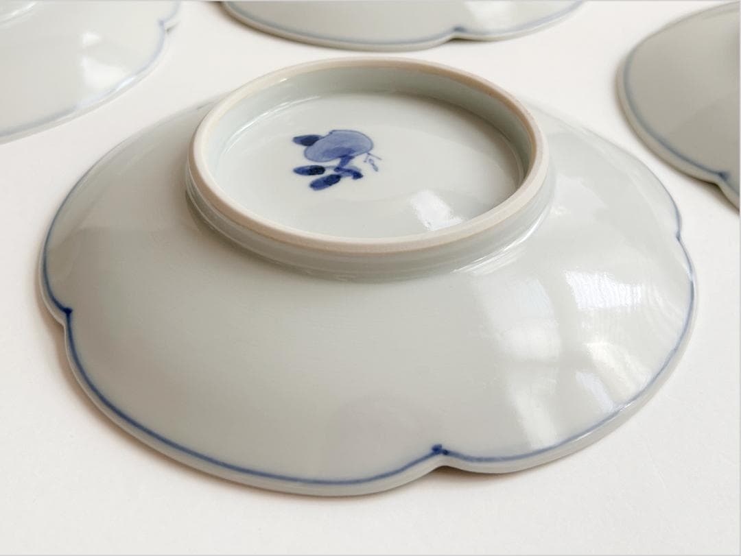 九谷焼 宮腰綾 桃果吉祥 花型5寸皿 ５枚