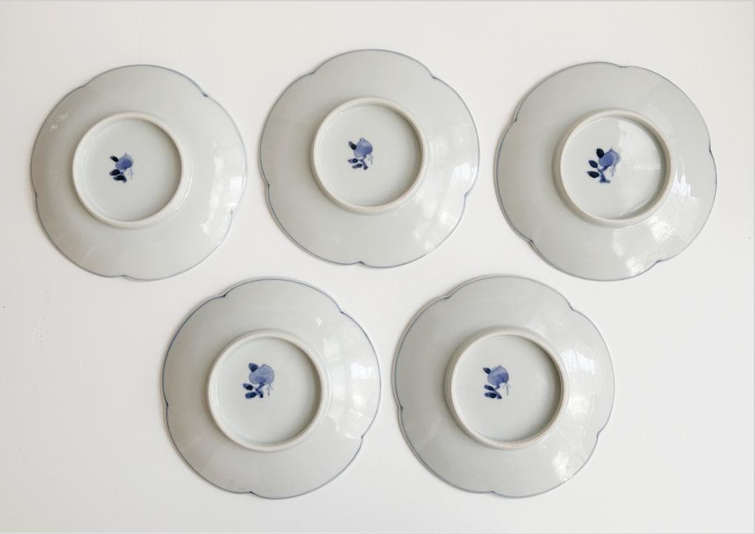 九谷焼 宮腰綾 桃果吉祥 花型5寸皿 ５枚