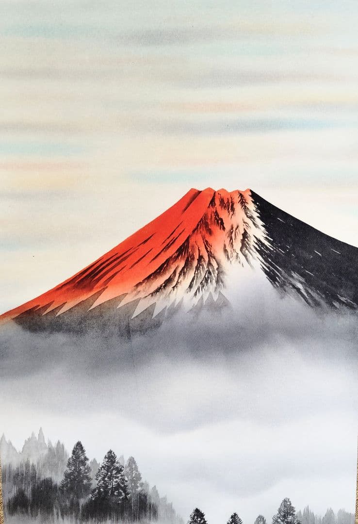 3-9　雅舟　赤富士飛鶴　縁起物