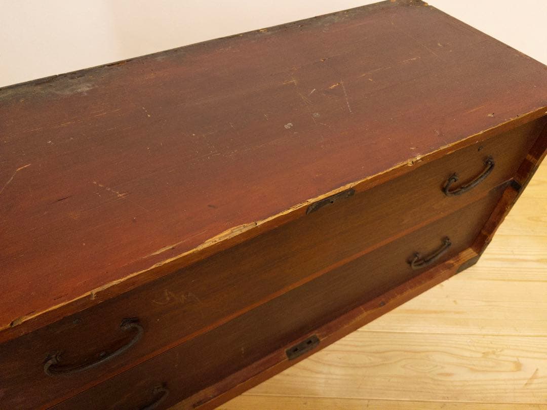 小ぶりのローボード　横幅約92.5㎝　木製　古道具　古家具　和家具　ビンテージ