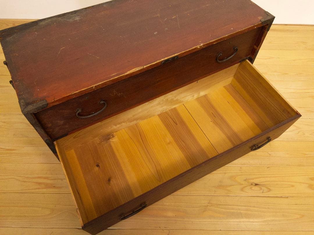 小ぶりのローボード　横幅約92.5㎝　木製　古道具　古家具　和家具　ビンテージ