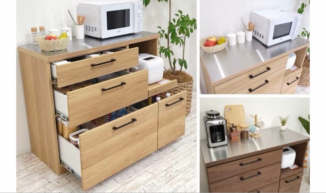 大川家具　キッチンカウンター　家電ラック　ウォールナット　w105