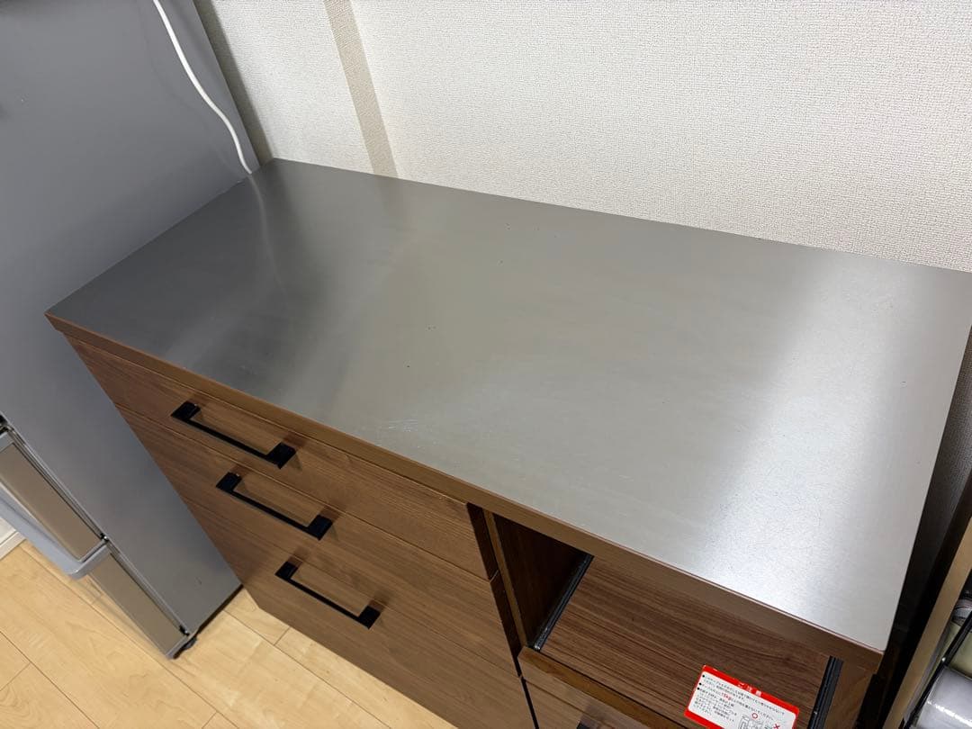 大川家具　キッチンカウンター　家電ラック　ウォールナット　w105