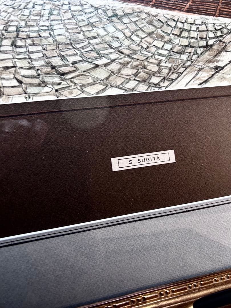 杉田修一 【倉敷散歩】 シリーズ No.9238 《倉敷本町・杉本》 額装　肉筆