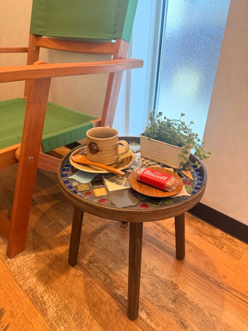 【1点物】【美濃焼タイル】直置きOK◎ サイドテーブル 30cm（脚取り外し可