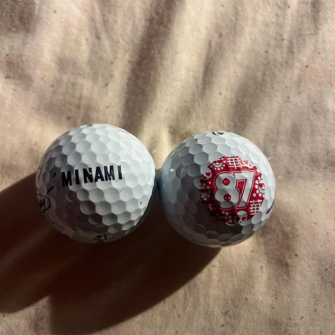 サイン入りゴルフボール　脇元選手　清本美波選手