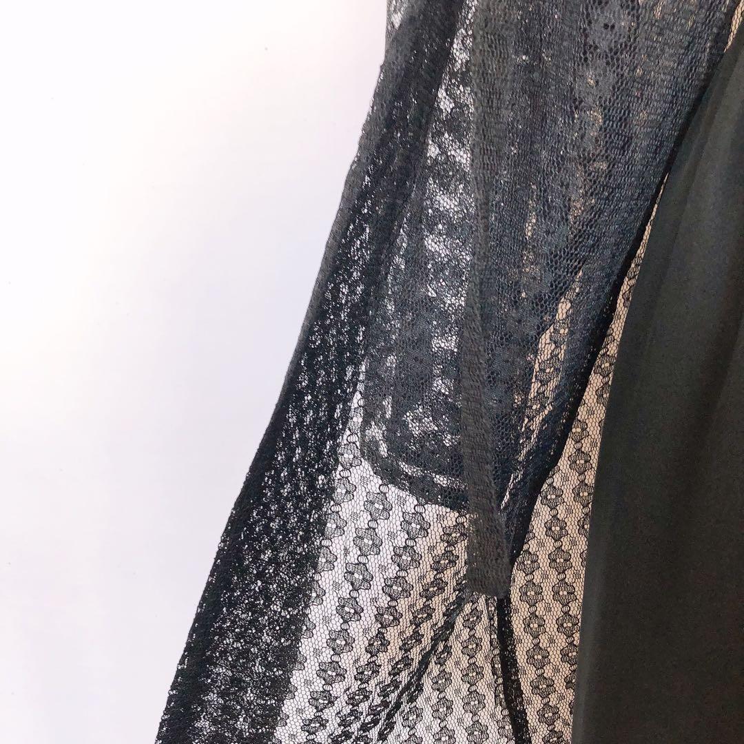 レース羽織 カーディガン 黒 和洋折衷 着物リメイク