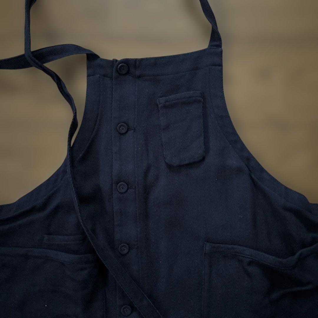 KLASICA エプロン ボタン付き ポケット付き