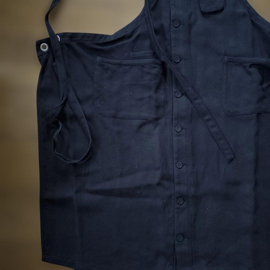 KLASICA エプロン ボタン付き ポケット付き