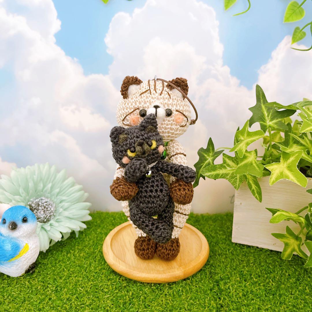 あみぐるみ　レジン　トラ猫ちゃん　メルティハート　キーホルダー他１点