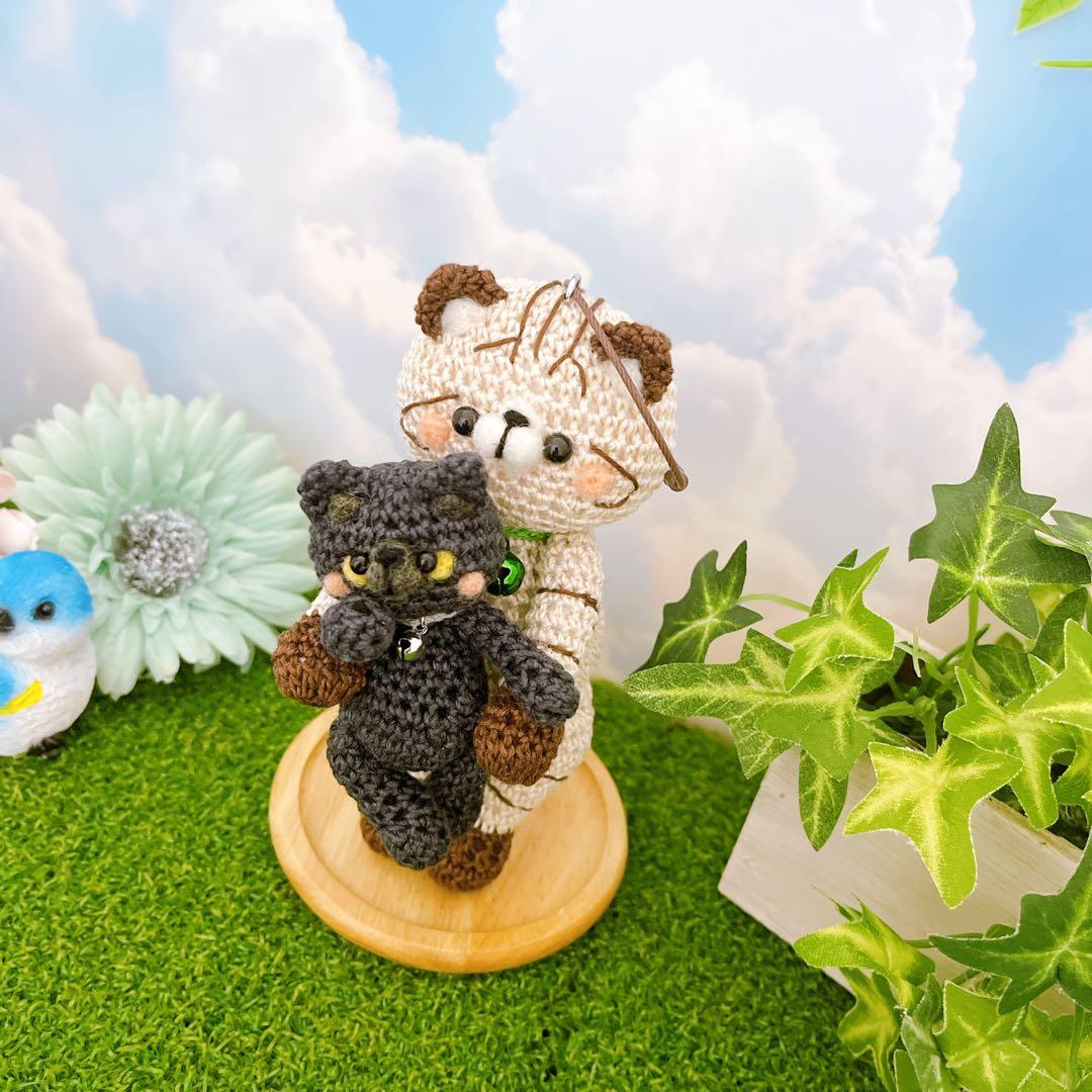 あみぐるみ　レジン　トラ猫ちゃん　メルティハート　キーホルダー他１点