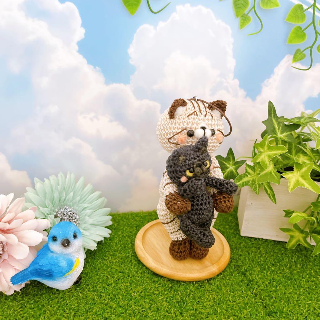 あみぐるみ　レジン　トラ猫ちゃん　メルティハート　キーホルダー他１点