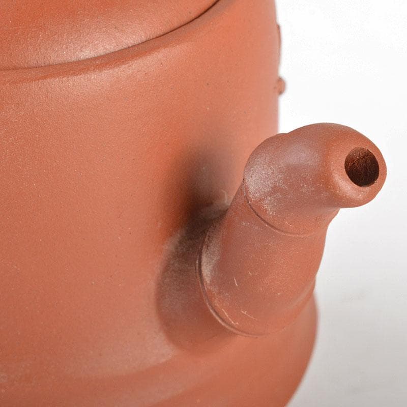 中国　紫砂　朱泥　竹文　蝉摘　急須　茶壷　在銘　C　R6164