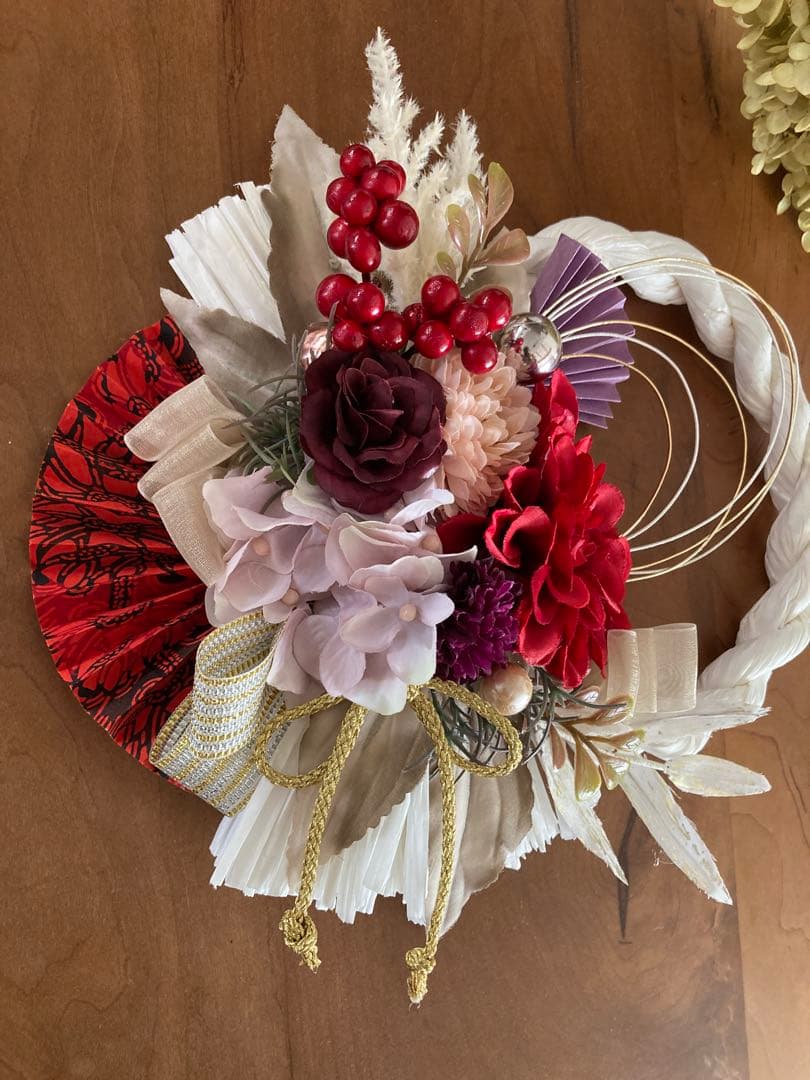 【専用となりました】2026年お正月飾り✼しめ縄リース✼華やかしめ縄