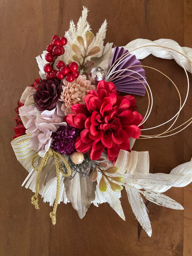 【専用となりました】2026年お正月飾り✼しめ縄リース✼華やかしめ縄