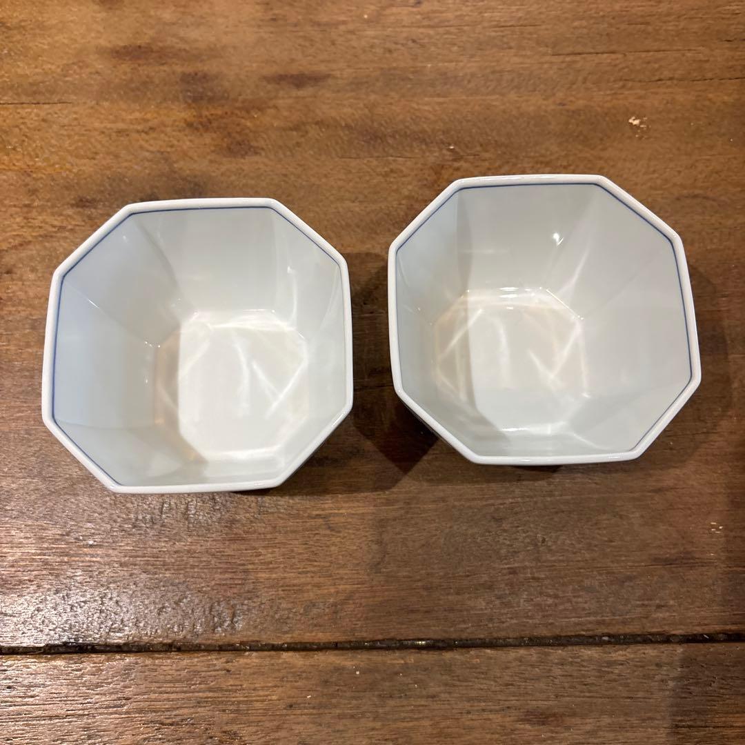 渋草焼　牡丹紋八角小鉢　2個セット