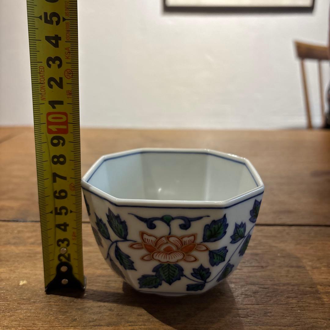 渋草焼　牡丹紋八角小鉢　2個セット