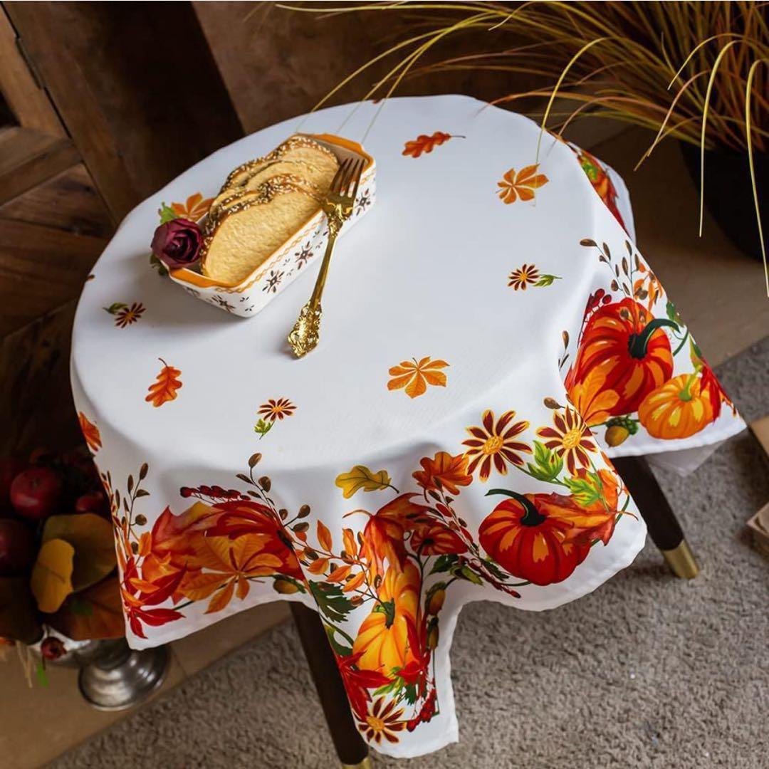 85×85cmエレガントテーブルクロス カボチャデザイン パーティー オシャレ