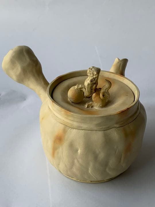 【茶器セット1  白泥　手捻り火襷】間野弥平　　共箱