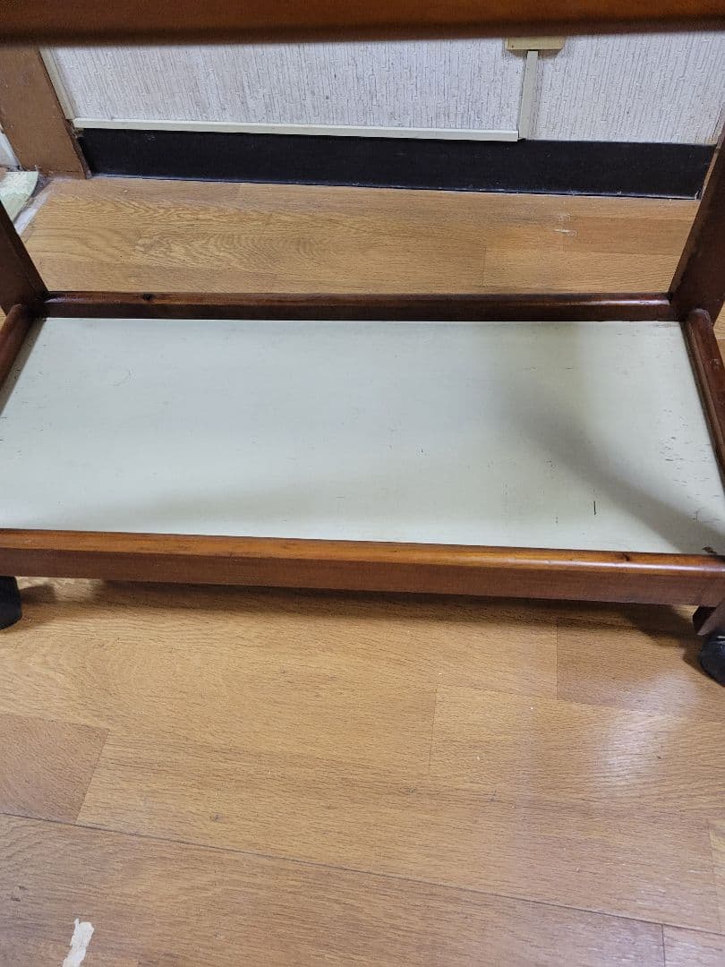 コイズミ　木製キャスター付きキッチンワゴン　伸縮デスク　アンティーク