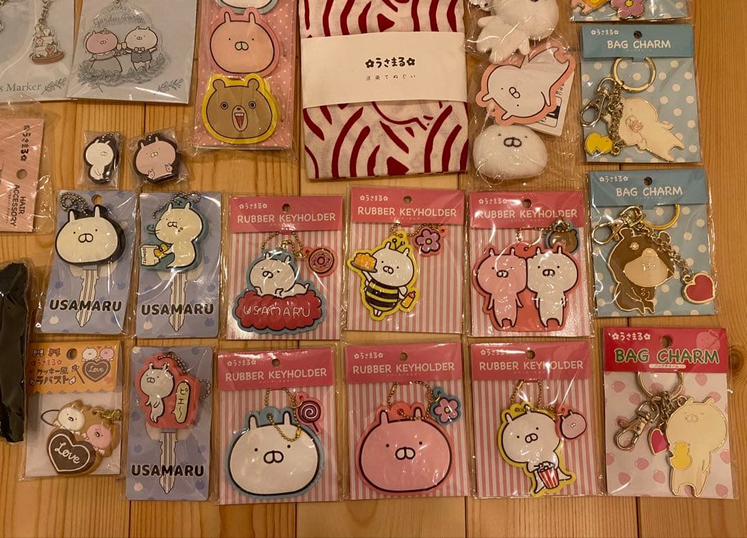 うさまる　キーホルダー　手縫い　エコバッグ　セット