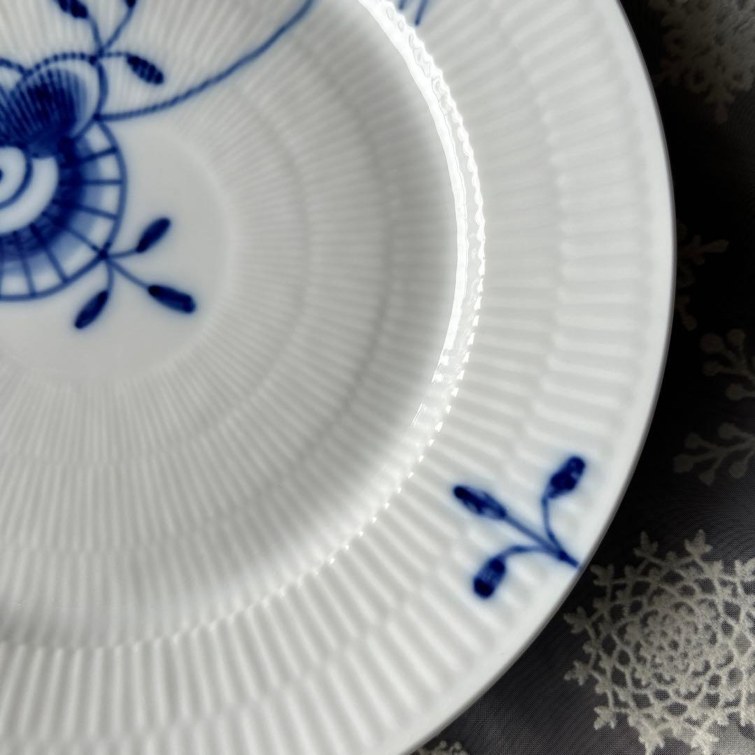 未使用　ロイヤルコペンハーゲン　ブルーフルーテッドメガ　22cmプレート