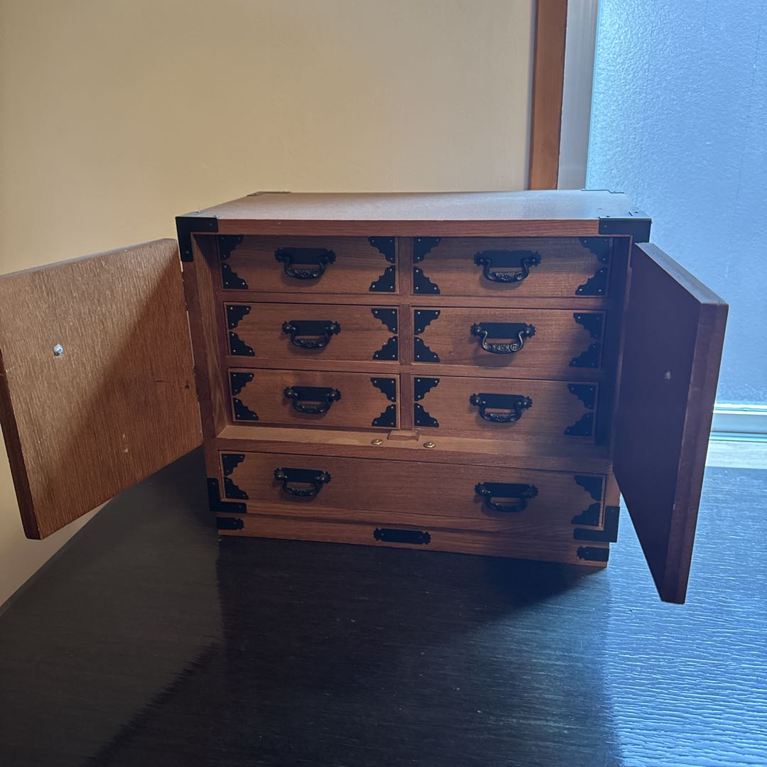 アンティーク雑貨　和風 木製 小物入れ 8引き出し