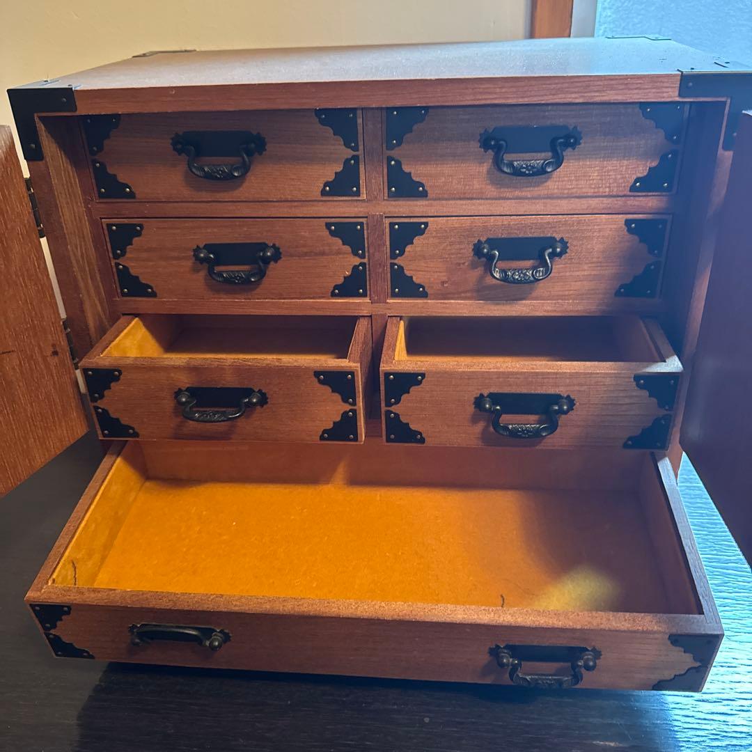 アンティーク雑貨　和風 木製 小物入れ 8引き出し