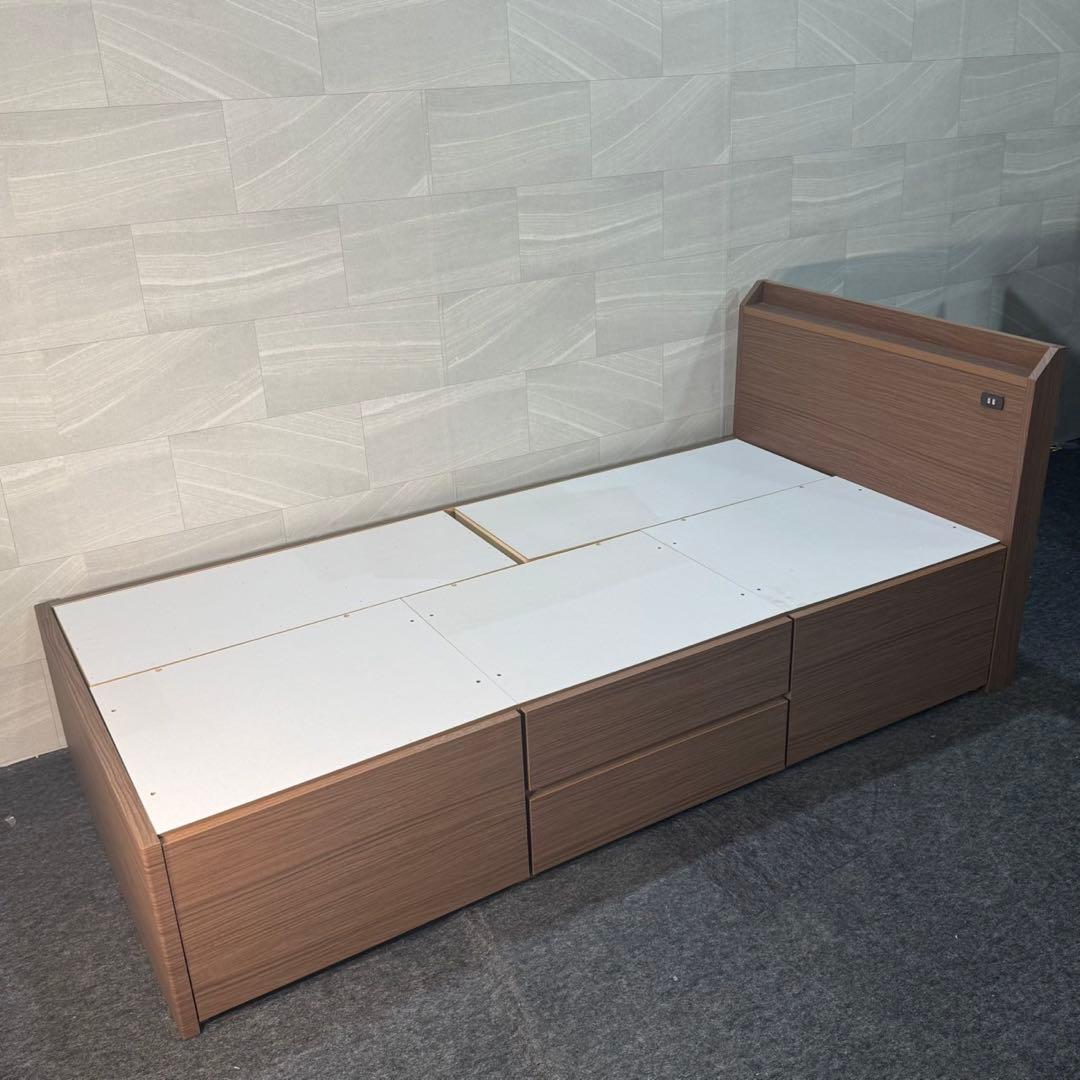 ニトリ シングル ベッドフレーム ジオチェスト 収納4つ 格安 d5696