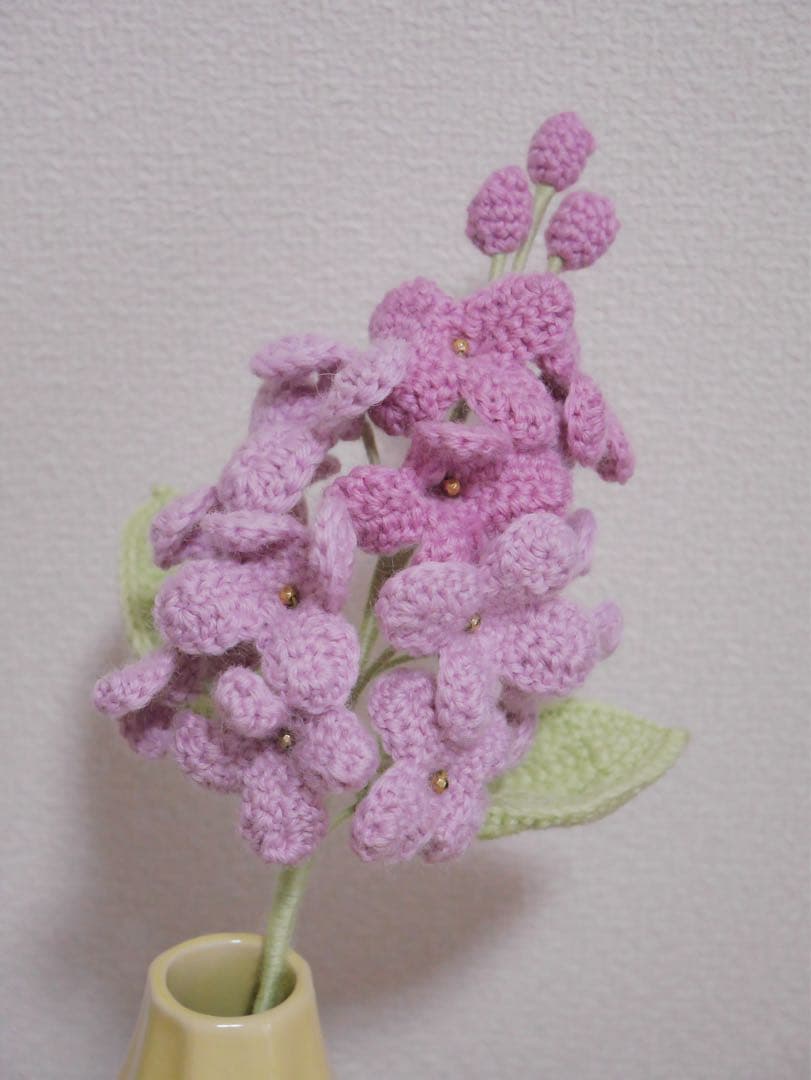 【ライラック】枯れない花束 あみぐるみ プレゼント 誕生日 かぎ編み 毛糸の花
