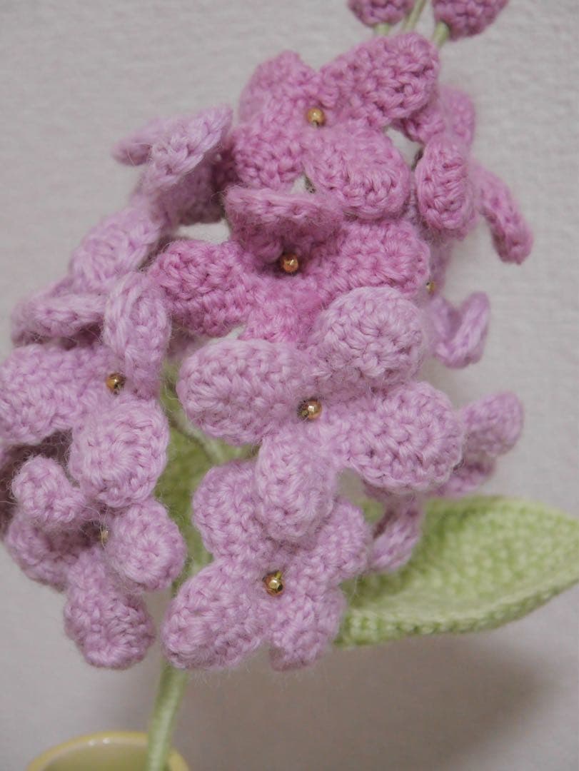 【ライラック】枯れない花束 あみぐるみ プレゼント 誕生日 かぎ編み 毛糸の花