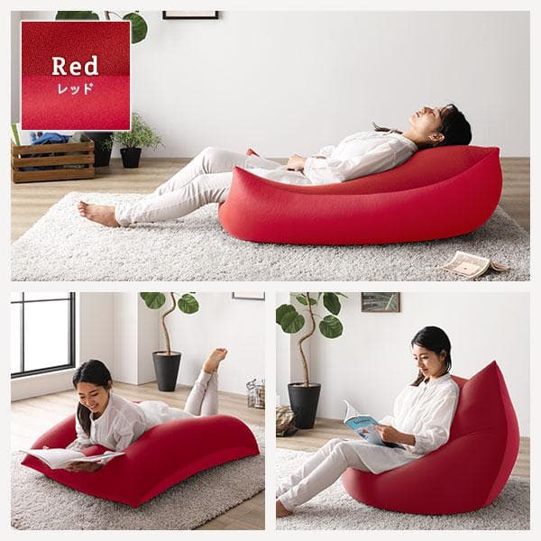 ビーズクッション110cm×71cm特大 レッド日本製ds-2412642