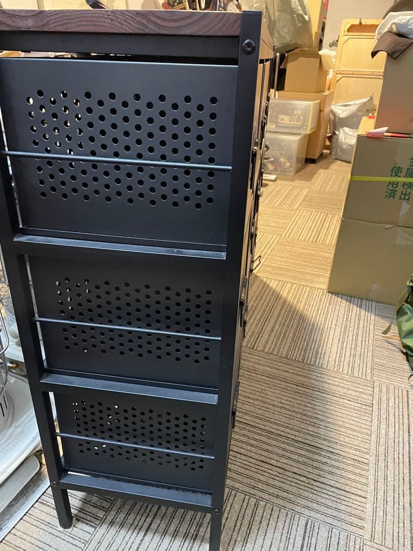 インダストリアル系 アイアン ドロワーシェルフ