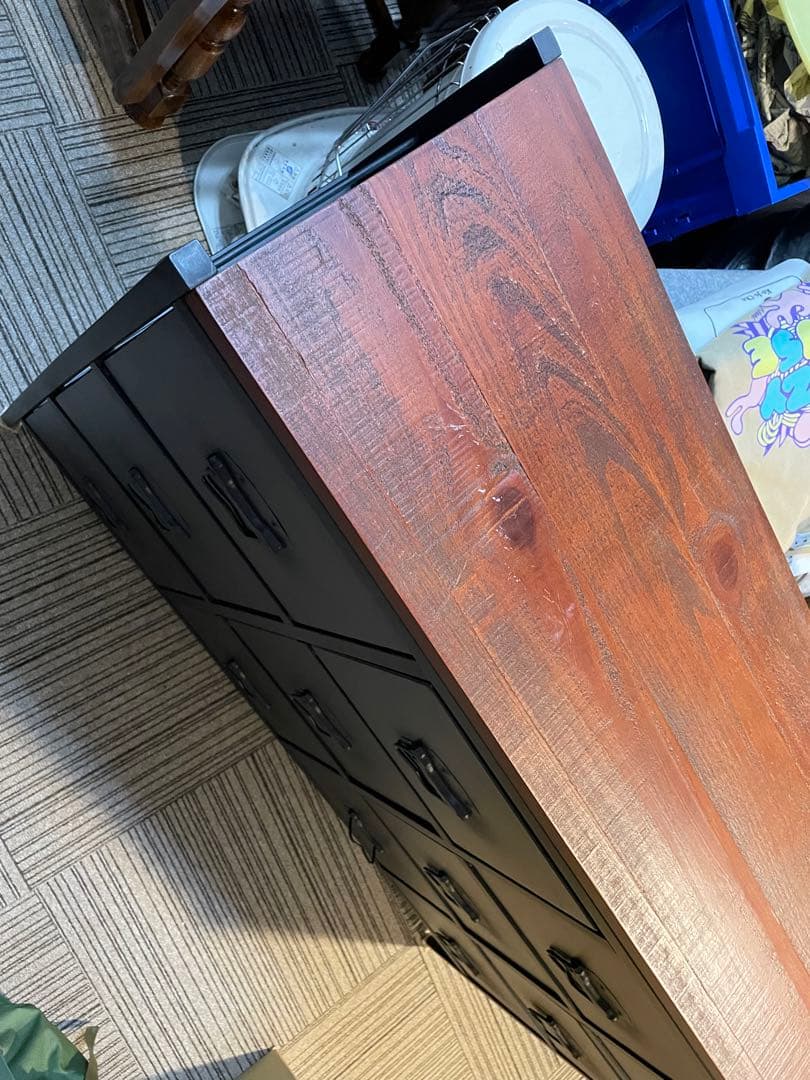 インダストリアル系 アイアン ドロワーシェルフ