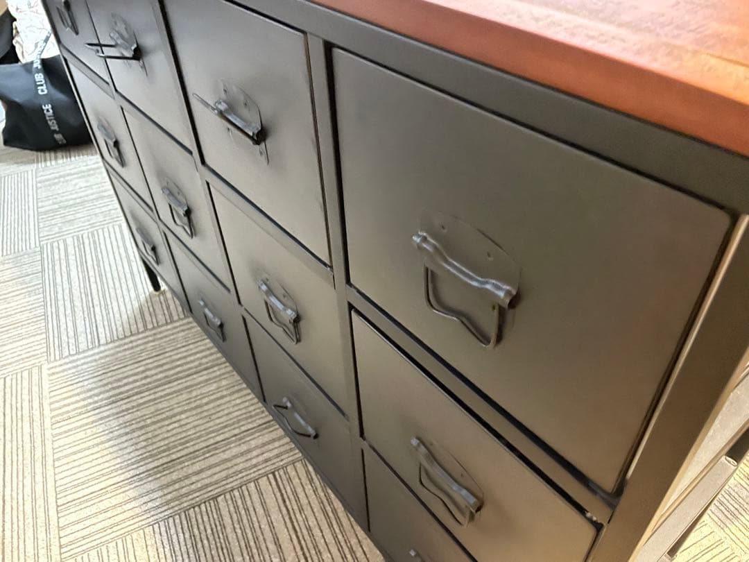 インダストリアル系 アイアン ドロワーシェルフ