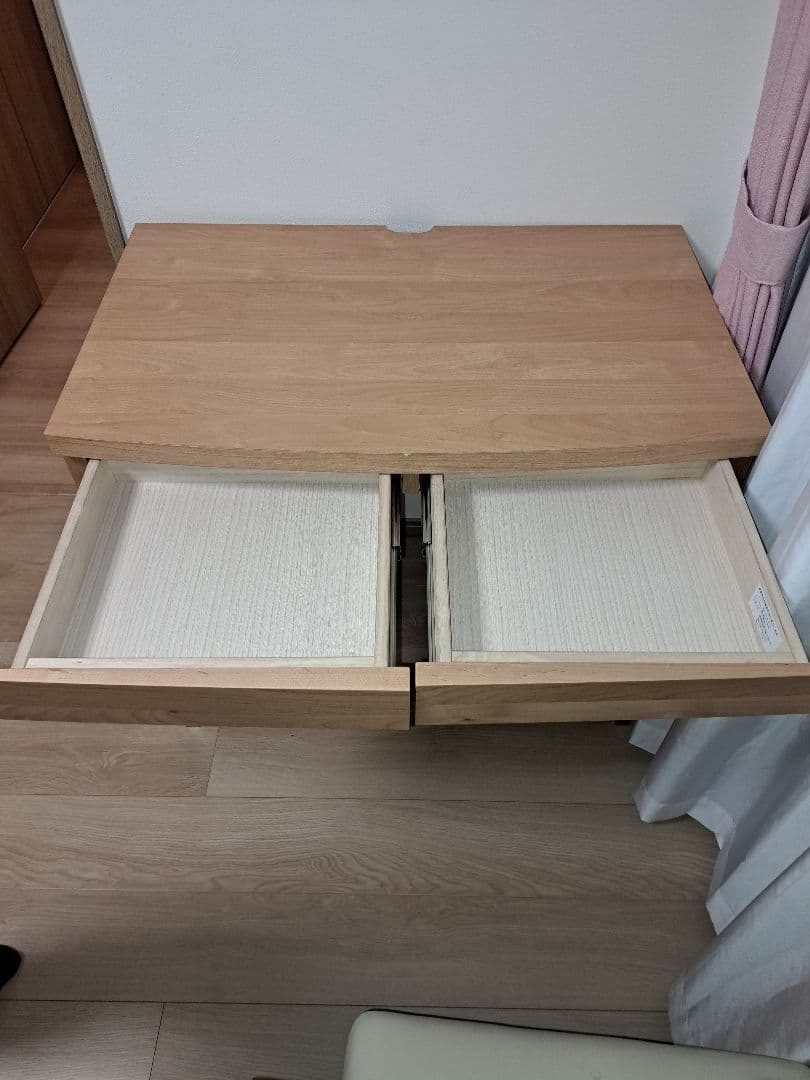 ディノス　 アルダー天然木 アールデザインデスクシリーズ デスク・幅80.5cm