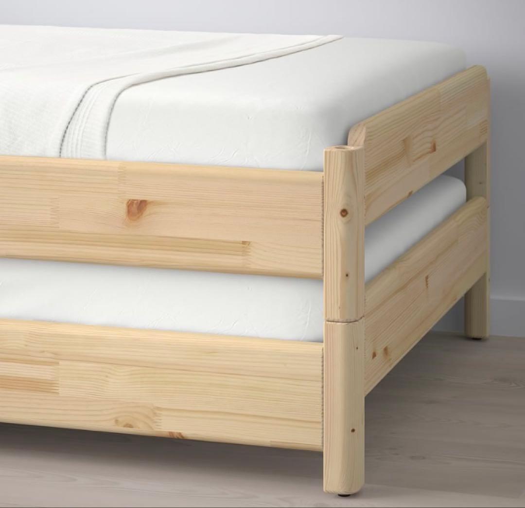 【引取り限定】IKEA ウトーケル スタッキングベッド マットレス2枚付き