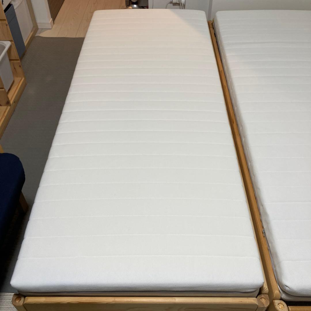 【引取り限定】IKEA ウトーケル スタッキングベッド マットレス2枚付き