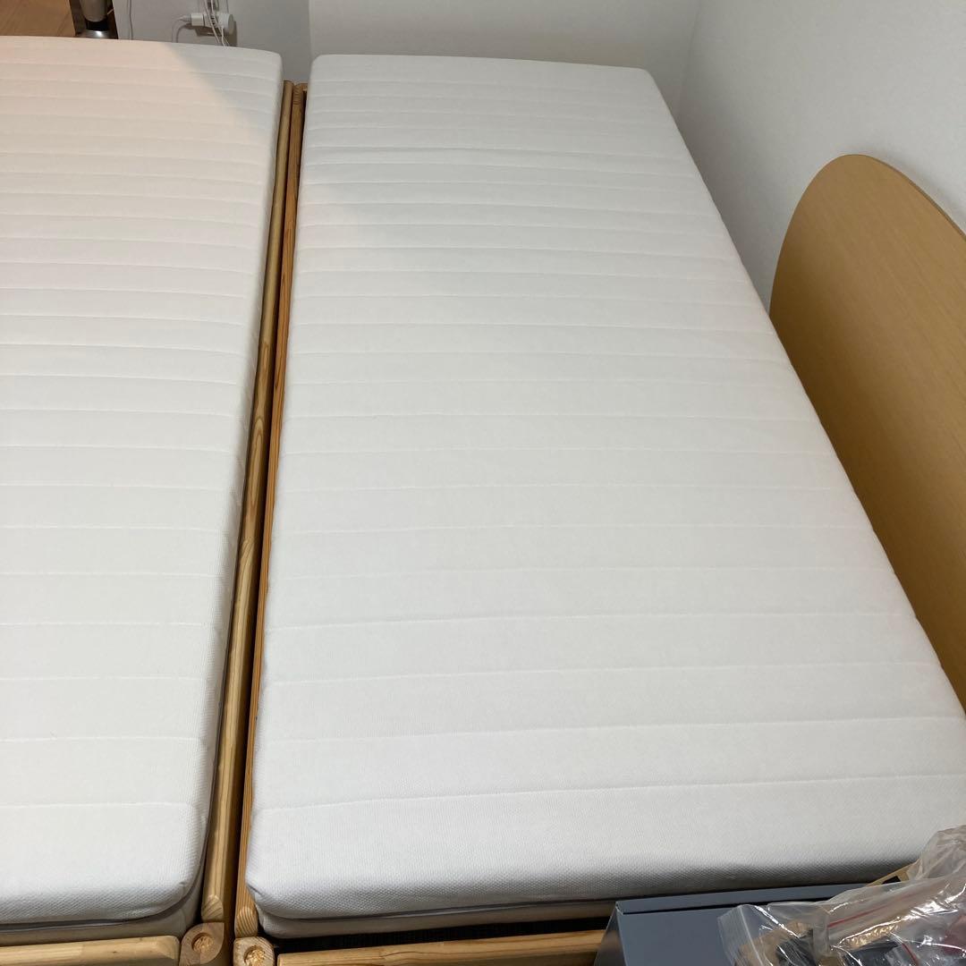 【引取り限定】IKEA ウトーケル スタッキングベッド マットレス2枚付き