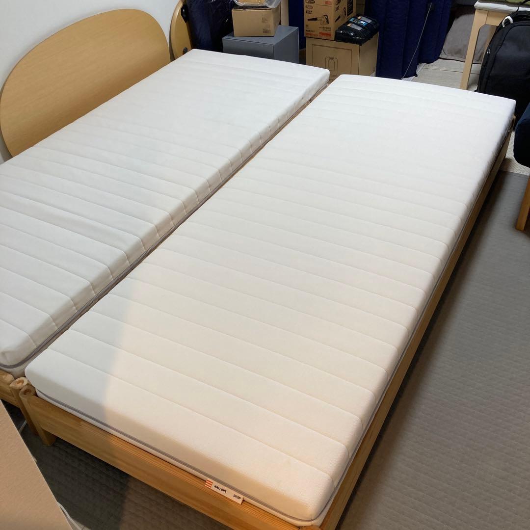 【引取り限定】IKEA ウトーケル スタッキングベッド マットレス2枚付き