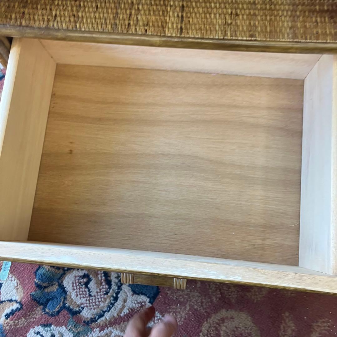 昭和レトロ 大型 ラタンサイドボード テレビ台 古家具 2段3杯 引き出し箪笥