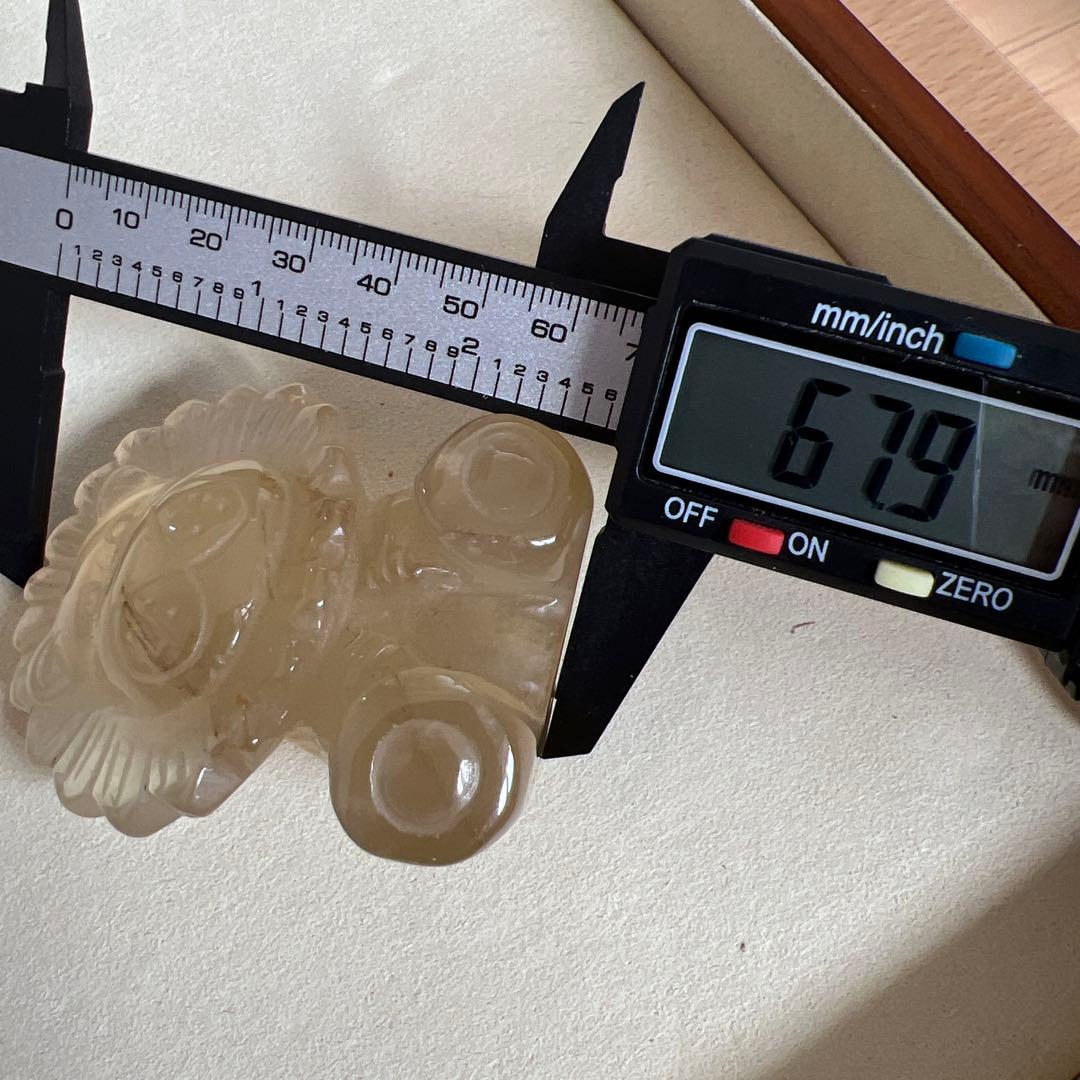 ちゅら　天然石　ライオンちゃん　ローズクォーツ　シトリン　2点