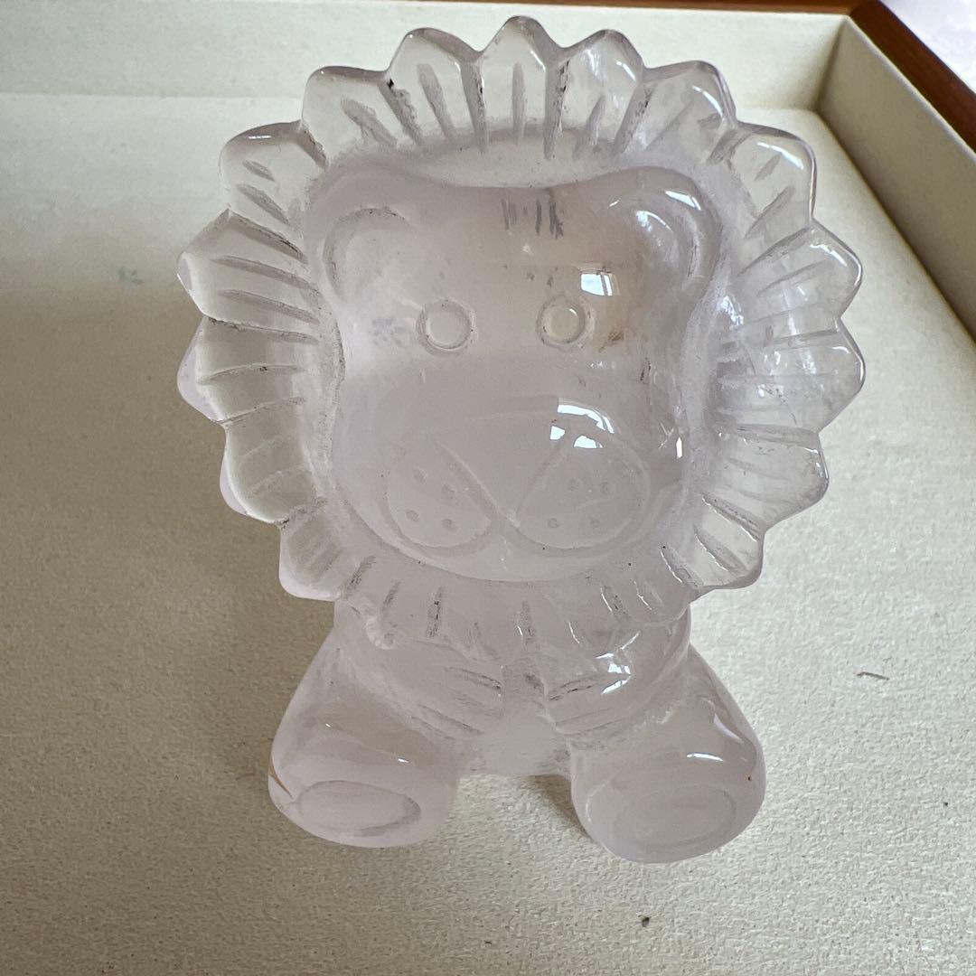 ちゅら　天然石　ライオンちゃん　ローズクォーツ　シトリン　2点