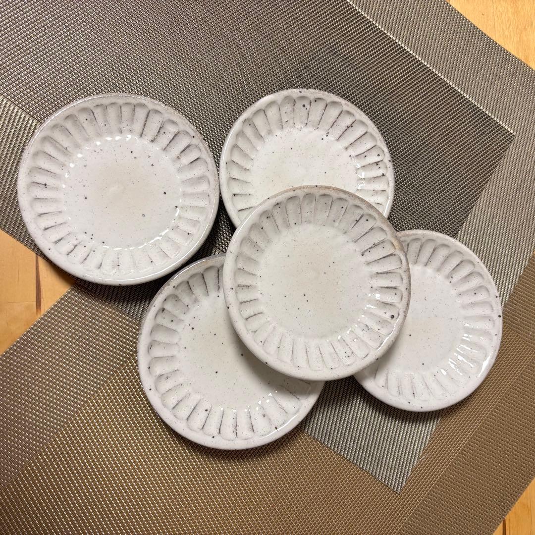 美濃焼　粉引削ぎ目　取皿　５枚セット❣️