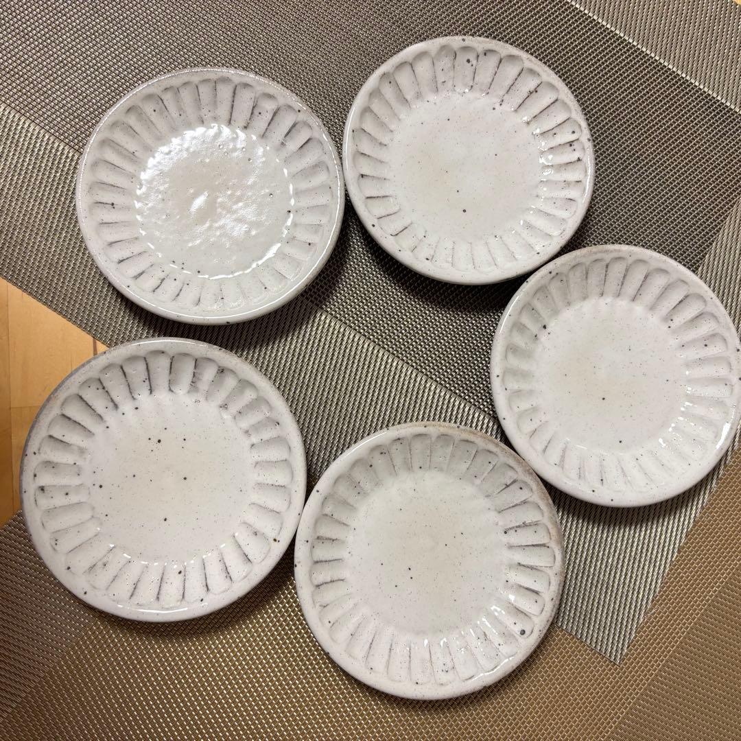 美濃焼　粉引削ぎ目　取皿　５枚セット❣️