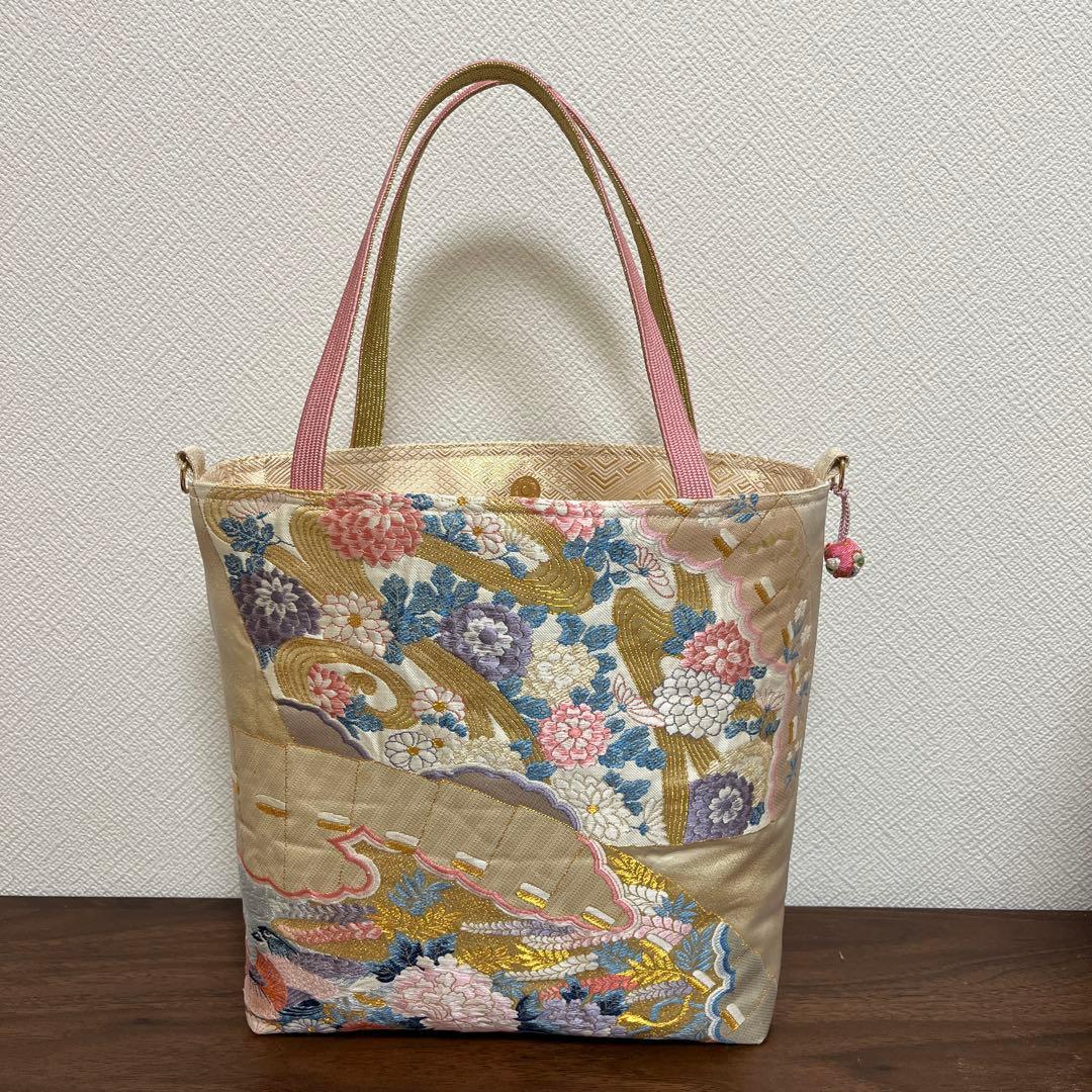 orihimeさま　帯リメイク　トートバッグ　扇姫