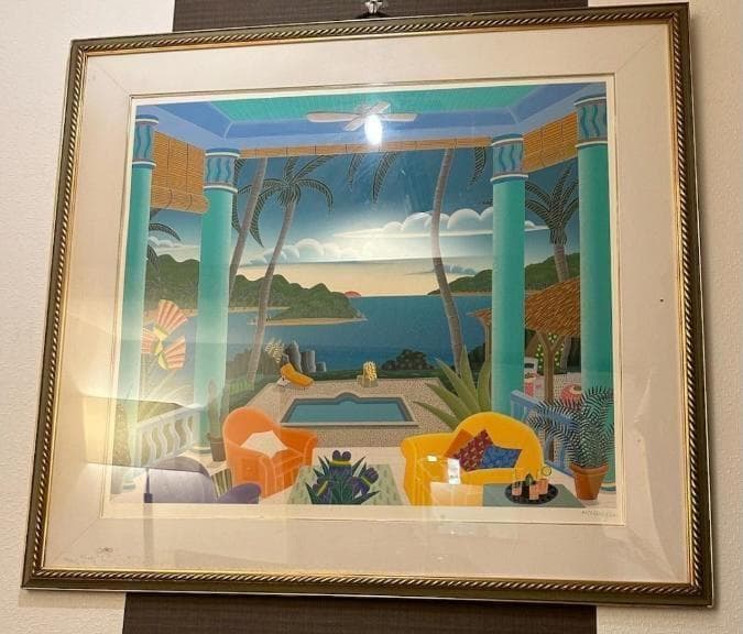 絵画　トーマス・マックナイト 「マスティクパビリオン」 額付き　国内送料無料